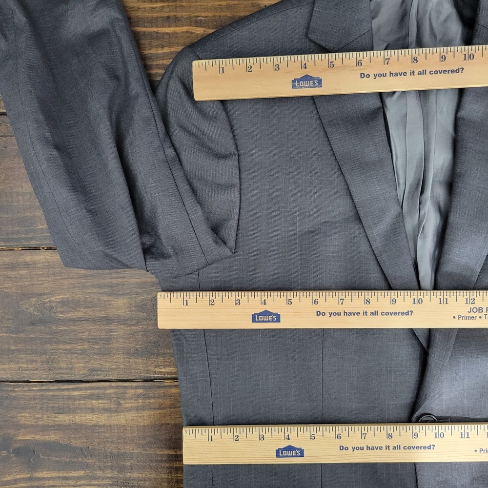 APT.9 Men's Sport Coat Blazer Two Button Gray Polyester Blend Slim Fit 38R - Picture 2 of 14